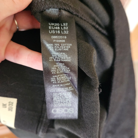 ASOS Curve Black Pull On Denium Pants Size 20 - Picture 8 of 9